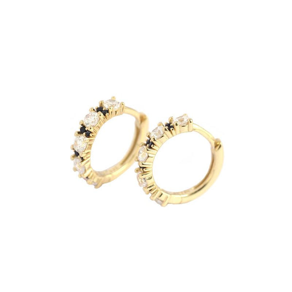 Lovcia Gold CZ Mini Huggie Hoop Earrings 13mm 925