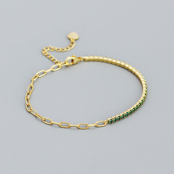 Lovcia 18K Gold Plated 925 Silver CZ Tennis Bracelet 160mm