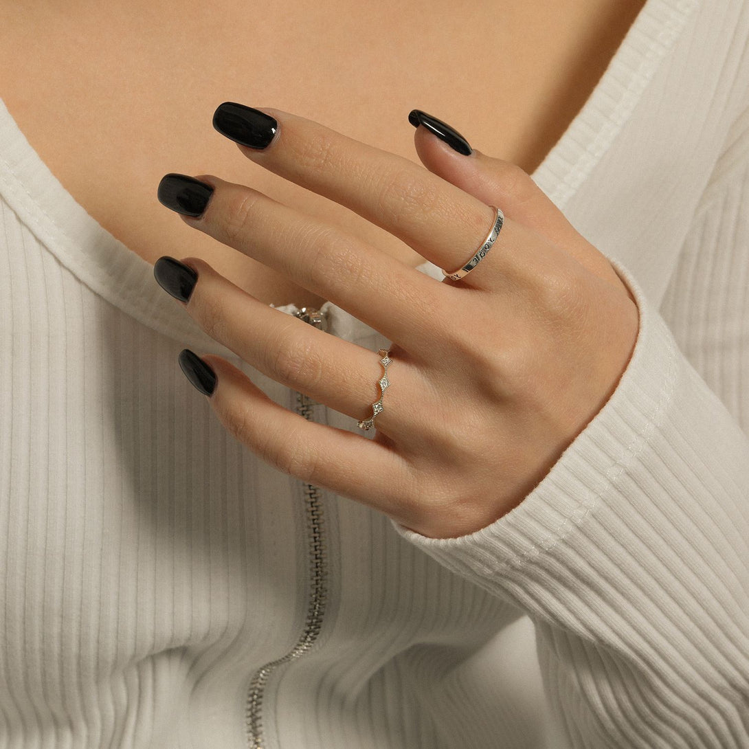 Lovcia Greek Alphabet 925 Sterling Silver Adjustable Ring-Rings-