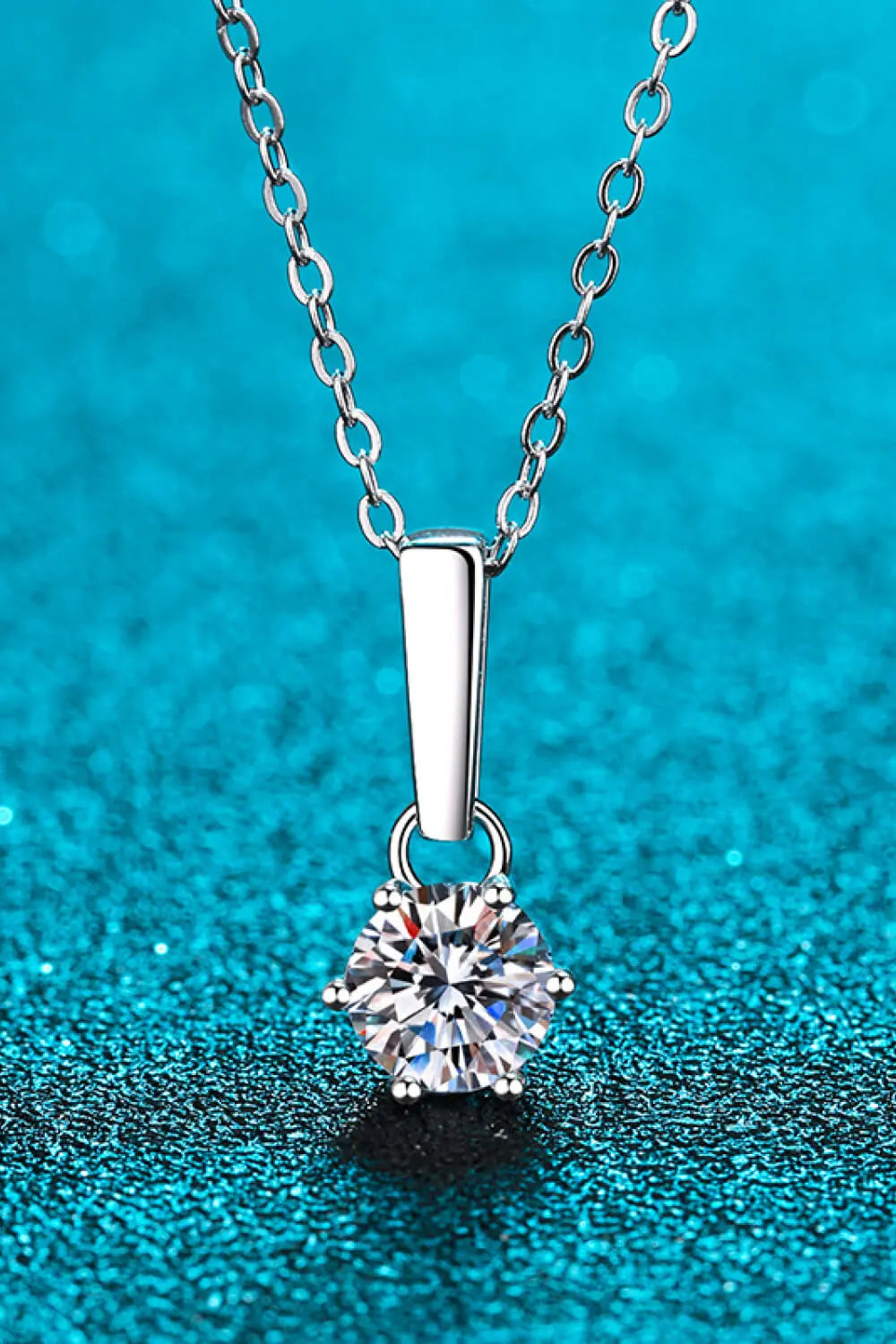 LOVCIA 1 Carat Moissanite 925 Sterling Silver Chain-Link Necklace