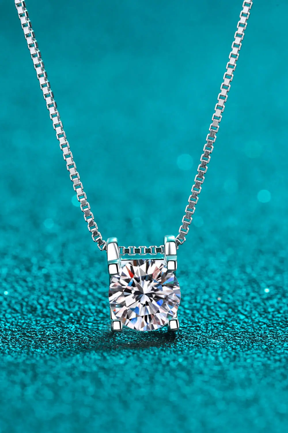Lovcia 1 Carat Moissanite 925 Sterling Silver Chain Necklace-Necklaces-Silver-One Size-Silver