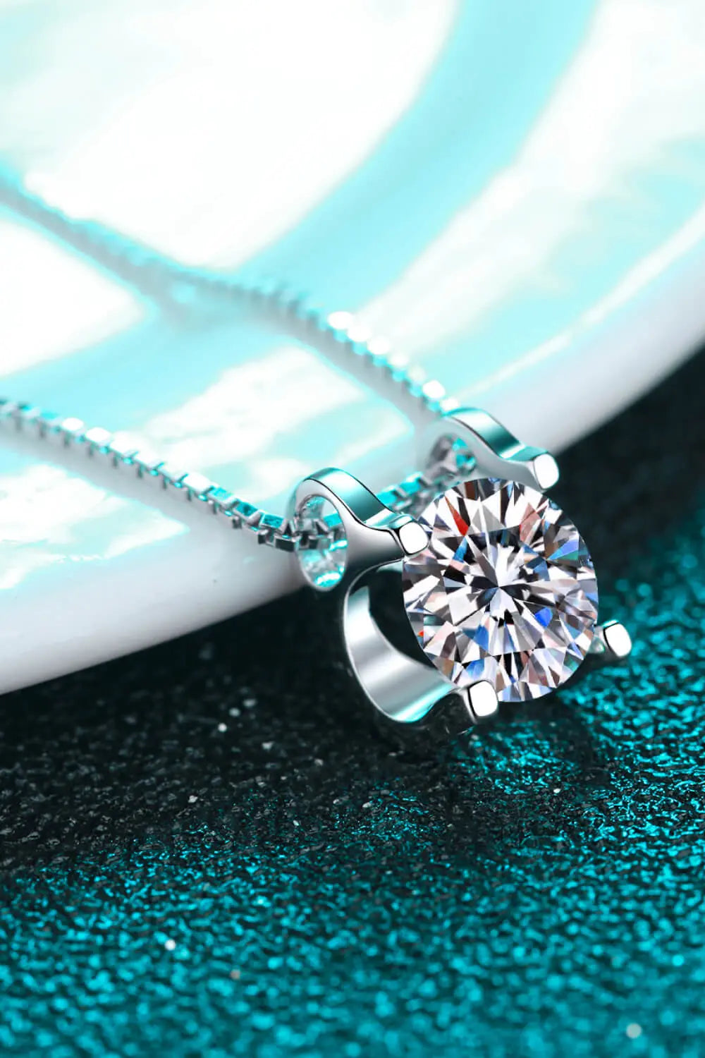 Lovcia 1 Carat Moissanite 925 Sterling Silver Chain Necklace-Necklaces-Silver-One Size-Silver