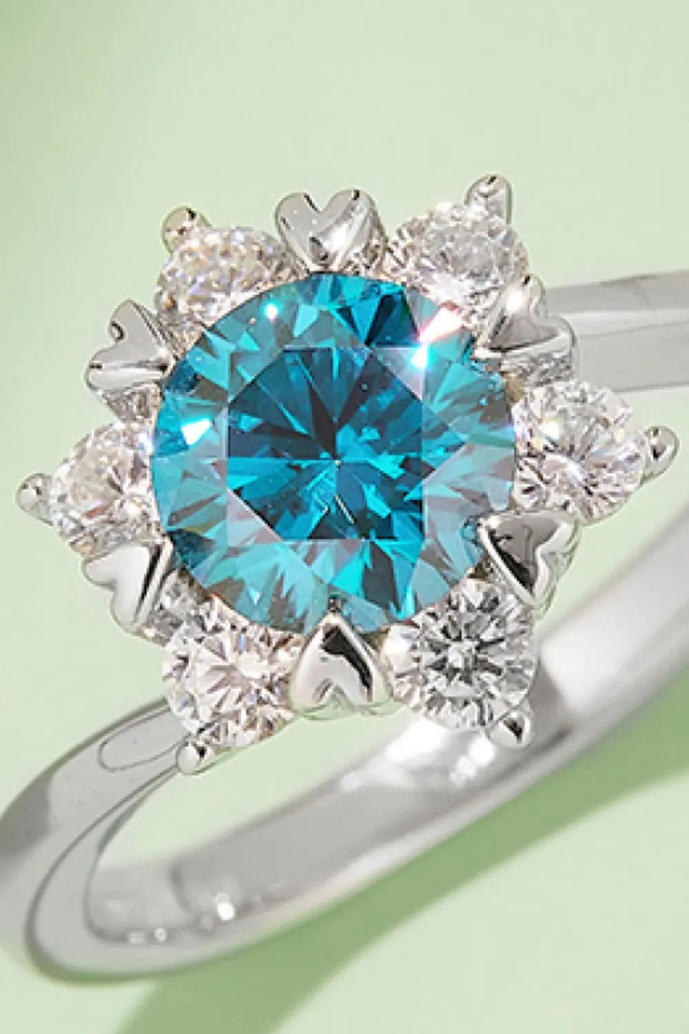Lovcia 1 Carat Moissanite 925 Sterling Silver Cluster Ring-Rings-Deep Rose-4.5-Deep Rose