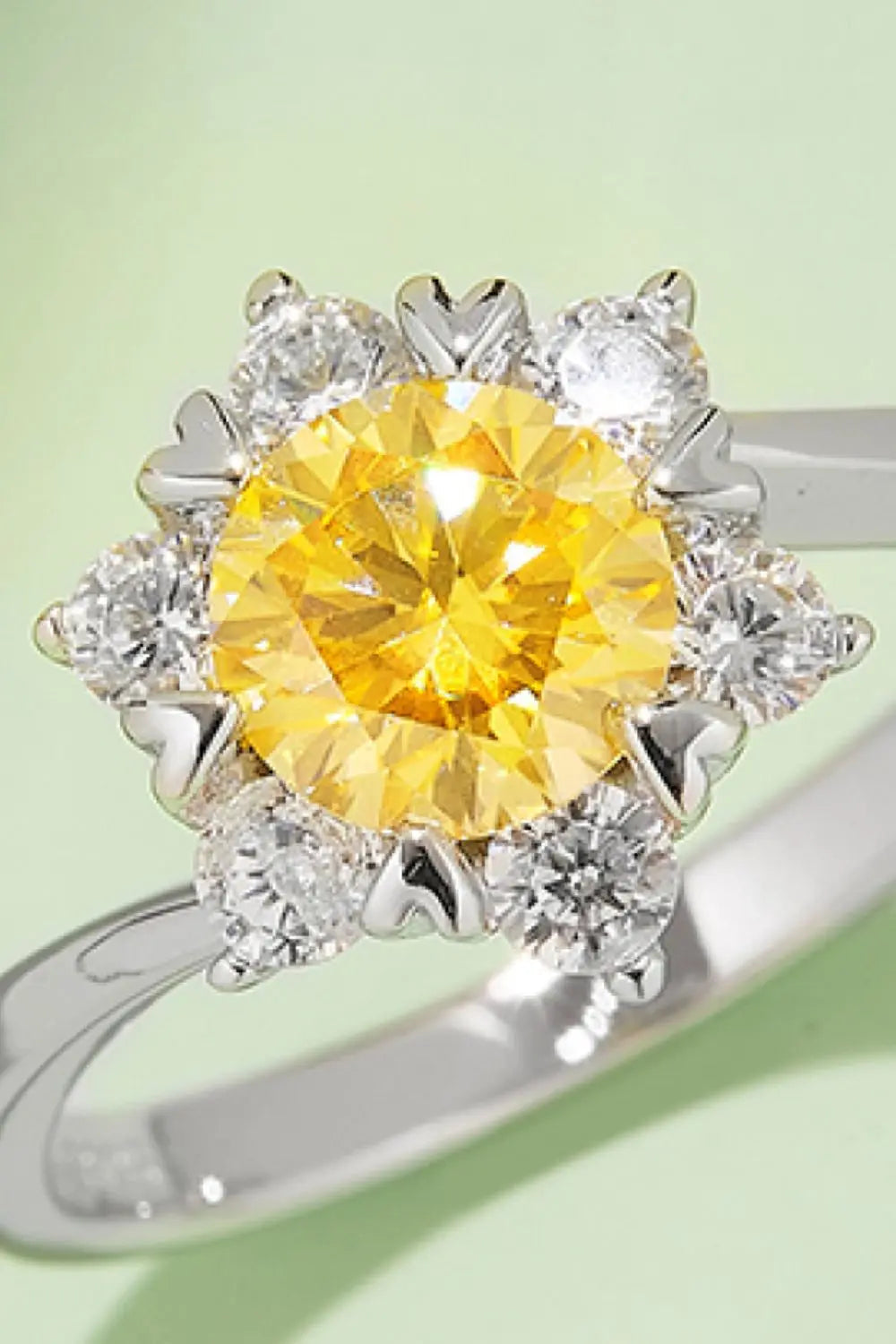 Lovcia 1 Carat Moissanite 925 Sterling Silver Cluster Ring-Rings-Deep Rose-4.5-Deep Rose