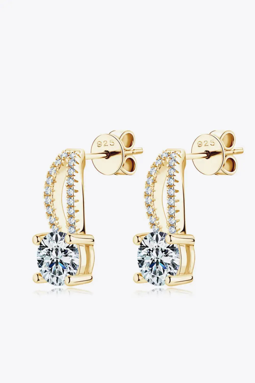 Lovcia 1 Carat Moissanite 925 Sterling Silver Earrings-Earrings-Silver-One Size-Silver