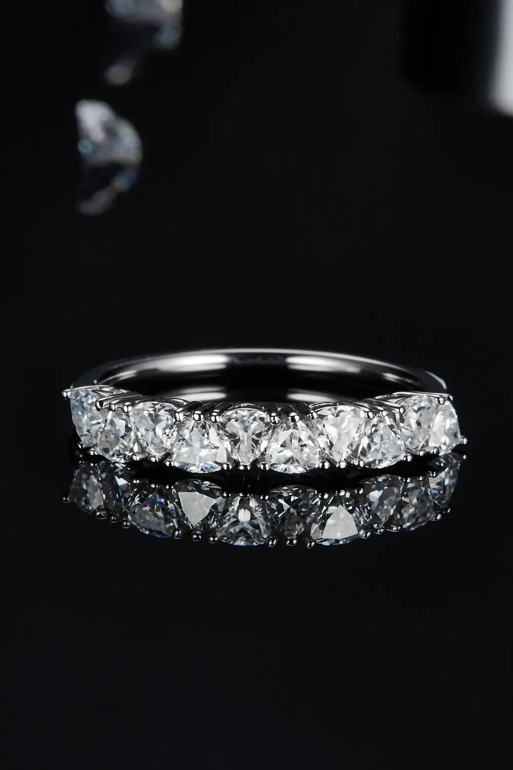 Lovcia 1 Carat Moissanite 925 Sterling Silver Half-Eternity Ring-Rings-Silver-4.5-Silver