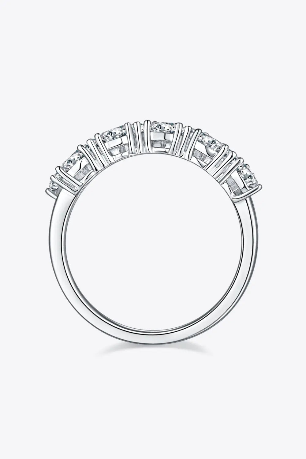 Lovcia 1 Carat Moissanite 925 Sterling Silver Half-Eternity Ring-Rings-Silver-4.5-Silver
