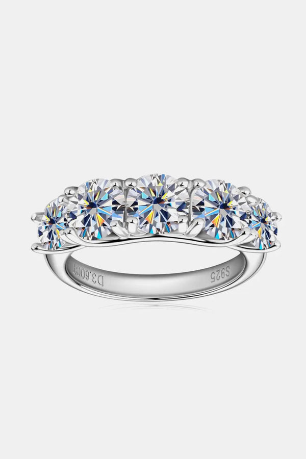 LOVCIA 1 Carat Moissanite 925 Sterling Silver Half-Eternity Ring