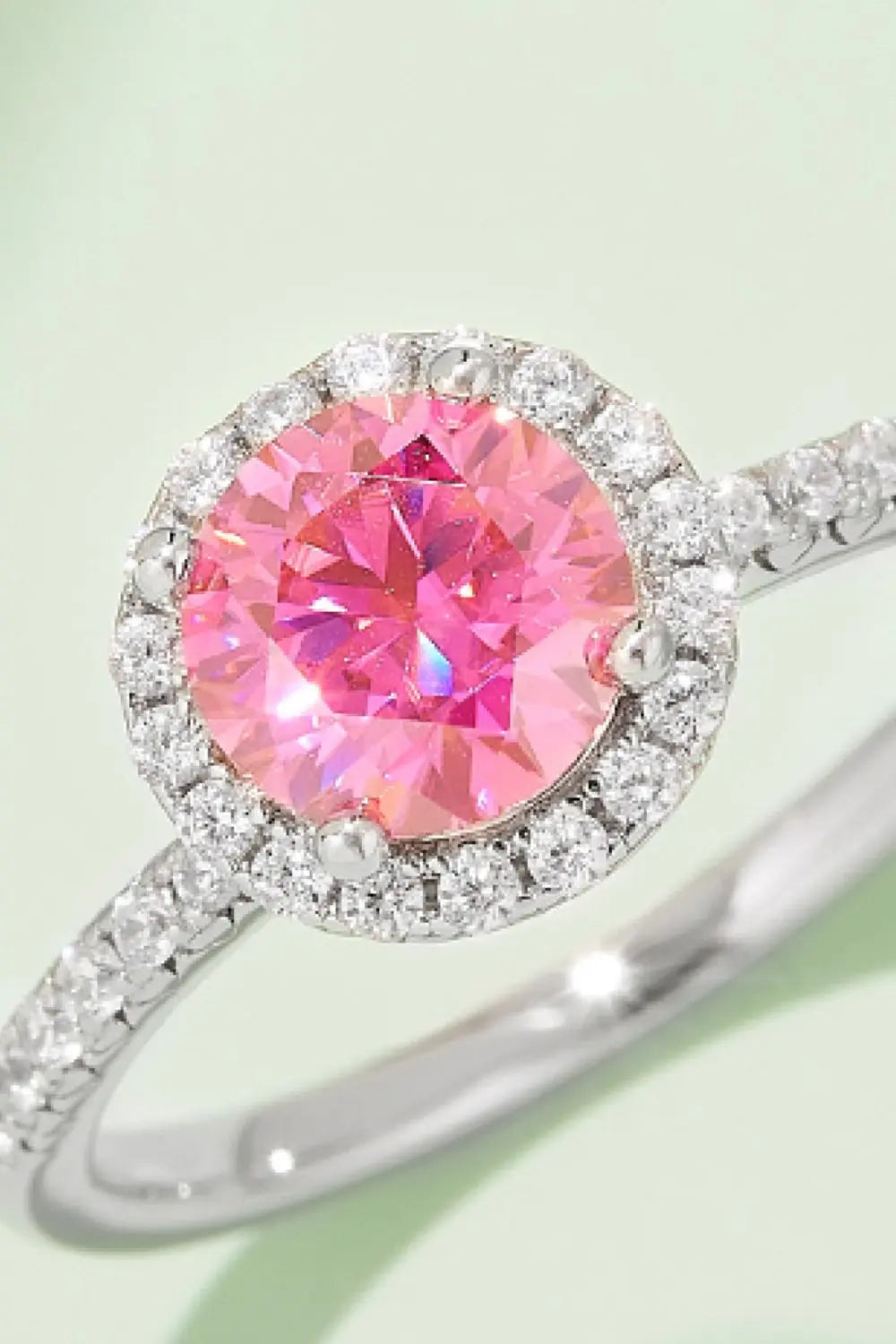 Lovcia 1 Carat Moissanite 925 Sterling Silver Halo Ring-Rings-Deep Rose-4.5-Deep Rose