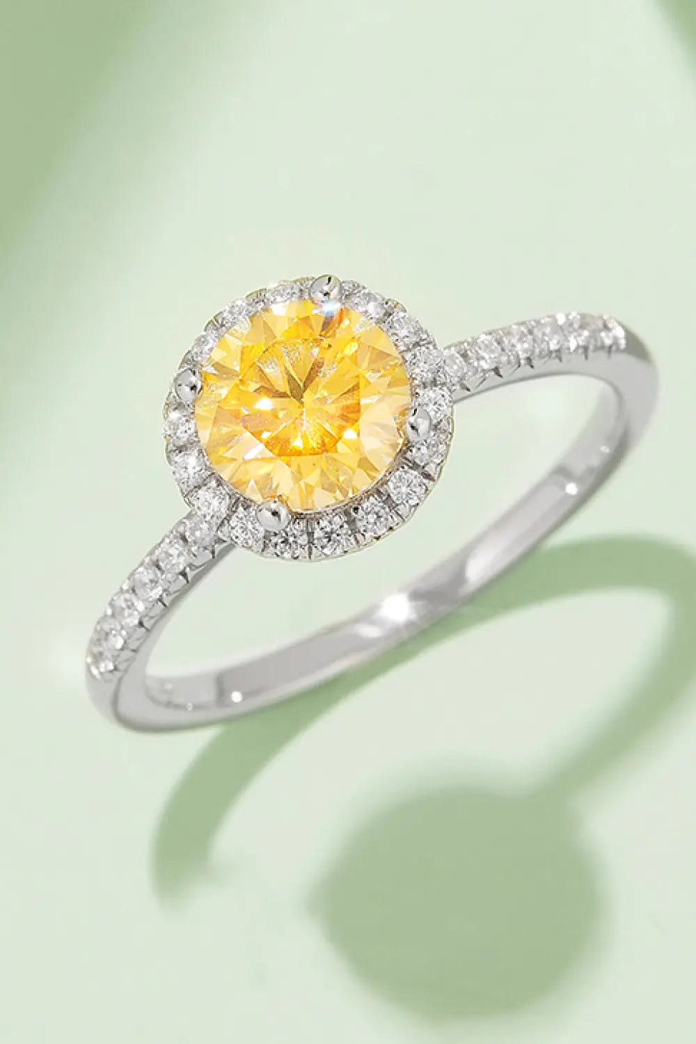 Lovcia 1 Carat Moissanite 925 Sterling Silver Halo Ring-Rings-Mustard-4.5-Mustard
