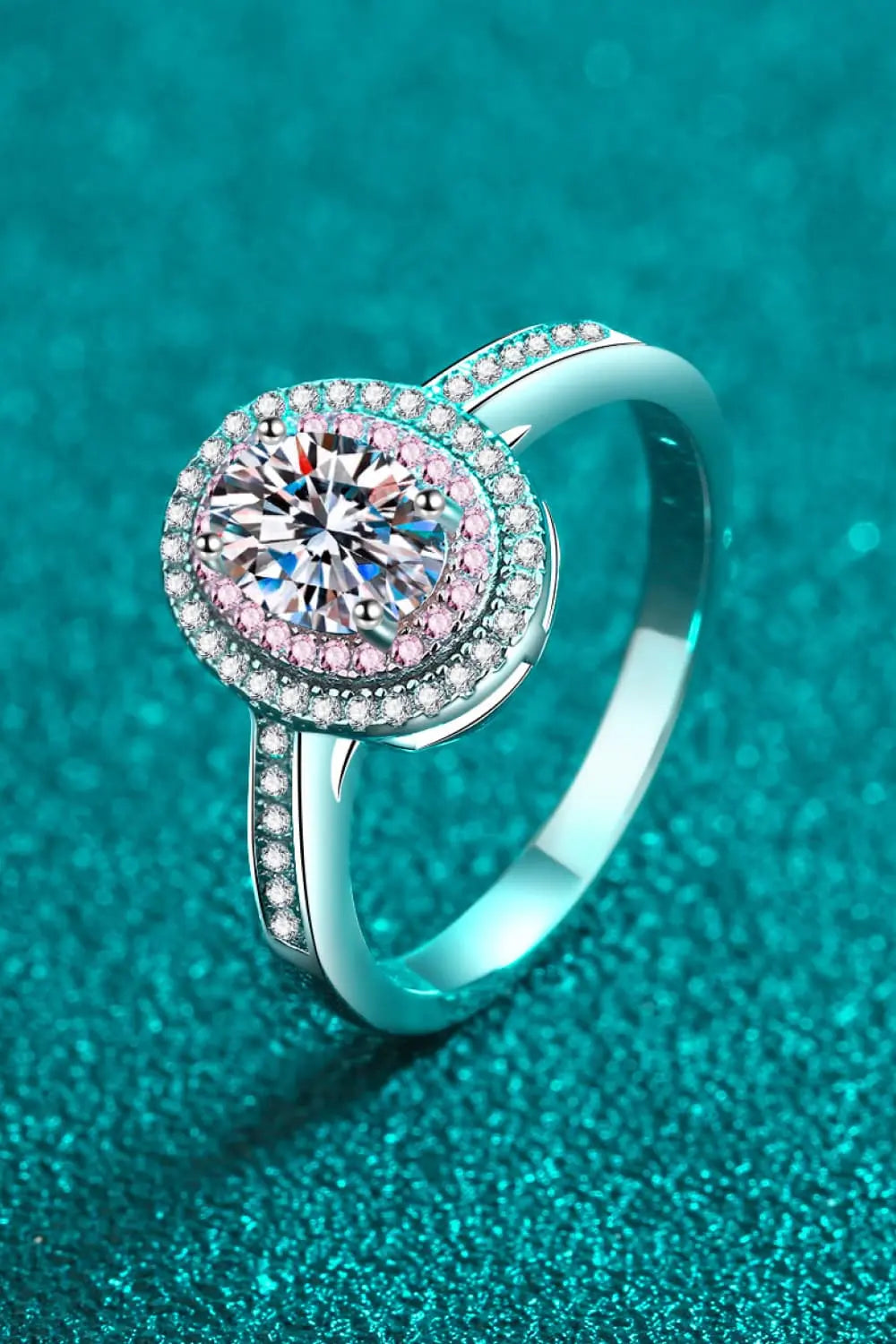 Lovcia 1 Carat Moissanite 925 Sterling Silver Halo Ring-Rings-Silver-4-Silver
