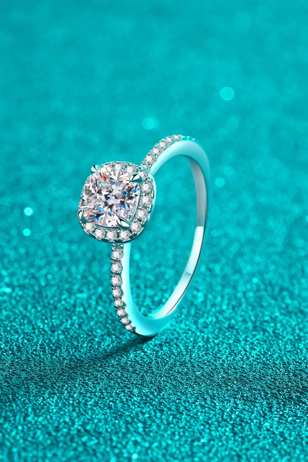 Lovcia 1 Carat Moissanite 925 Sterling Silver Halo Ring-Rings-Silver-4-Silver