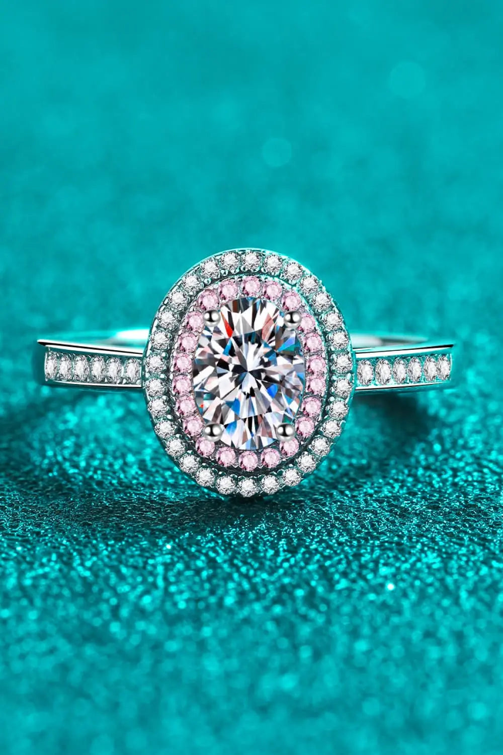 Lovcia 1 Carat Moissanite 925 Sterling Silver Halo Ring-Rings-Silver-4-Silver