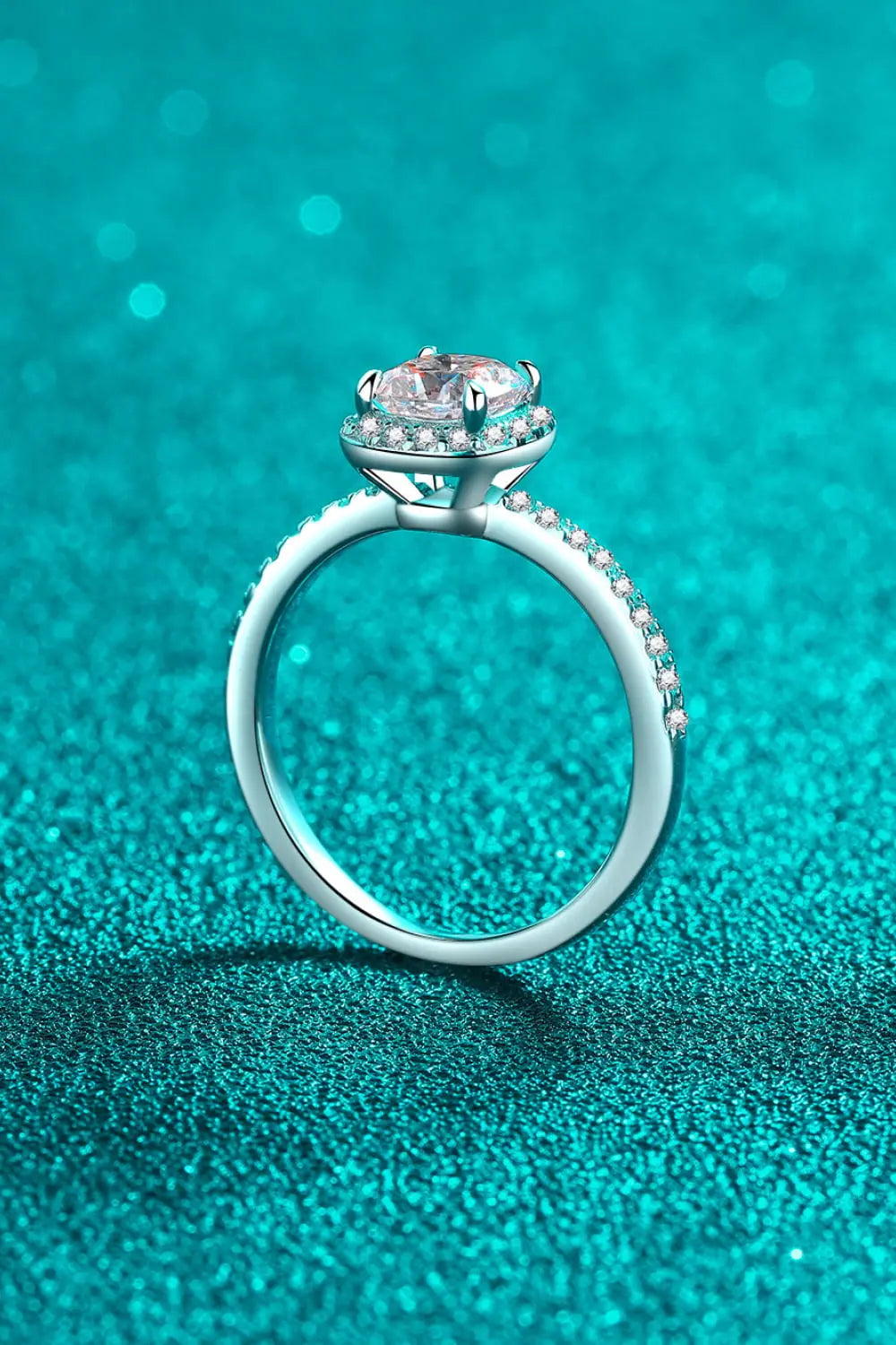 Lovcia 1 Carat Moissanite 925 Sterling Silver Halo Ring-Rings-Silver-4-Silver