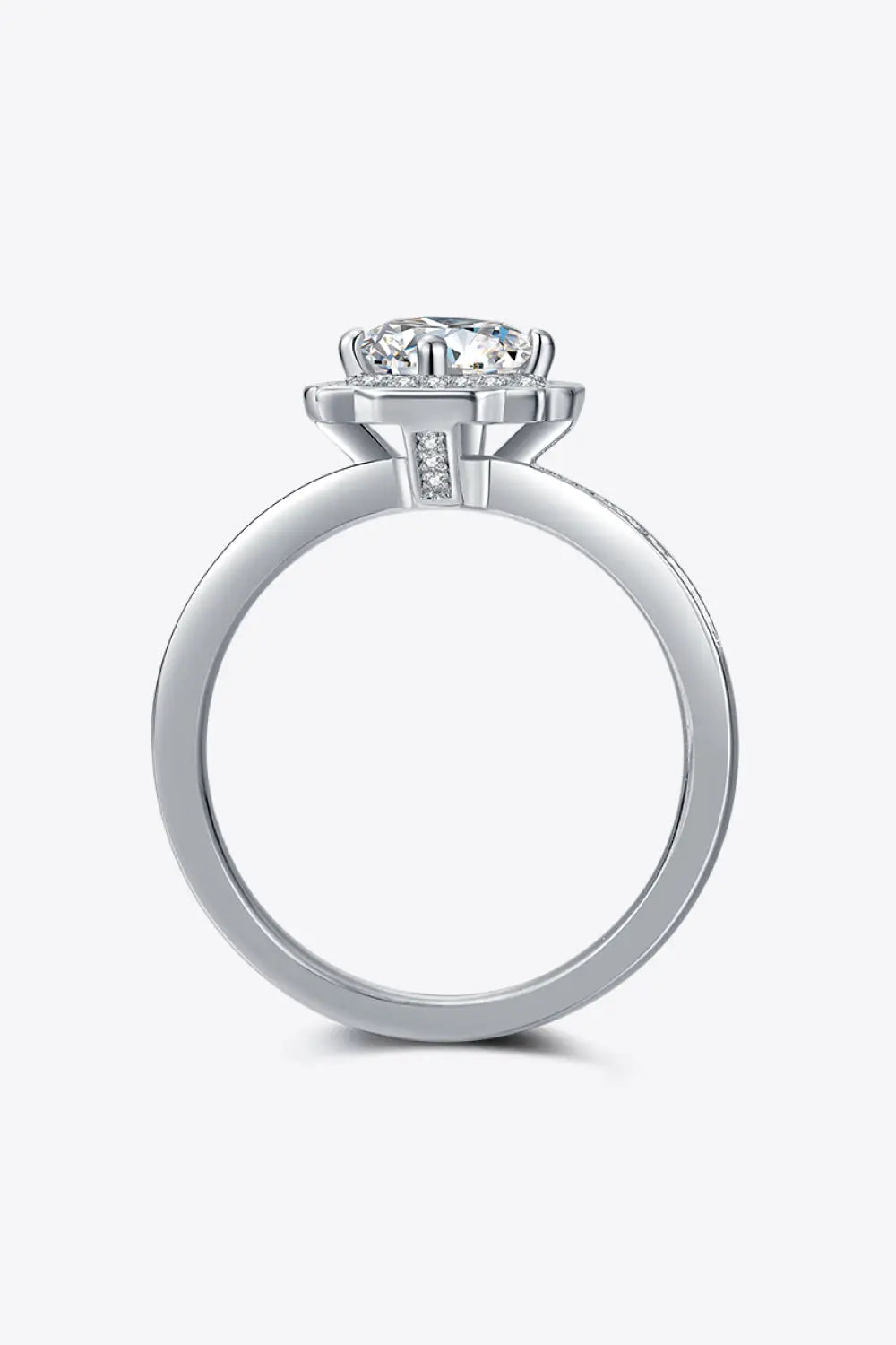 Lovcia 1 Carat Moissanite 925 Sterling Silver Halo Ring-Rings-Silver-4.5-Silver