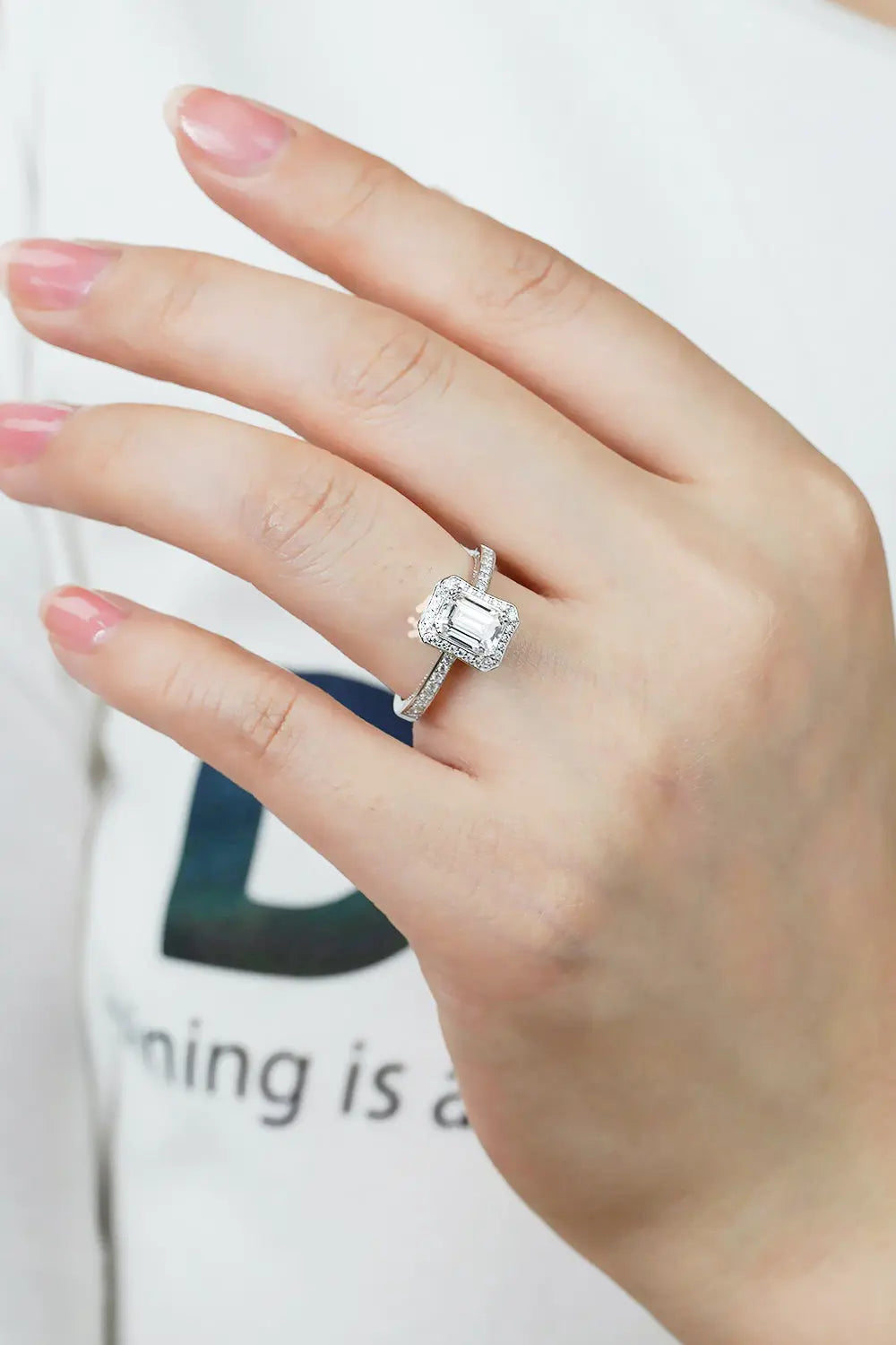 Lovcia 1 Carat Moissanite 925 Sterling Silver Halo Ring-Rings-Silver-5-Silver