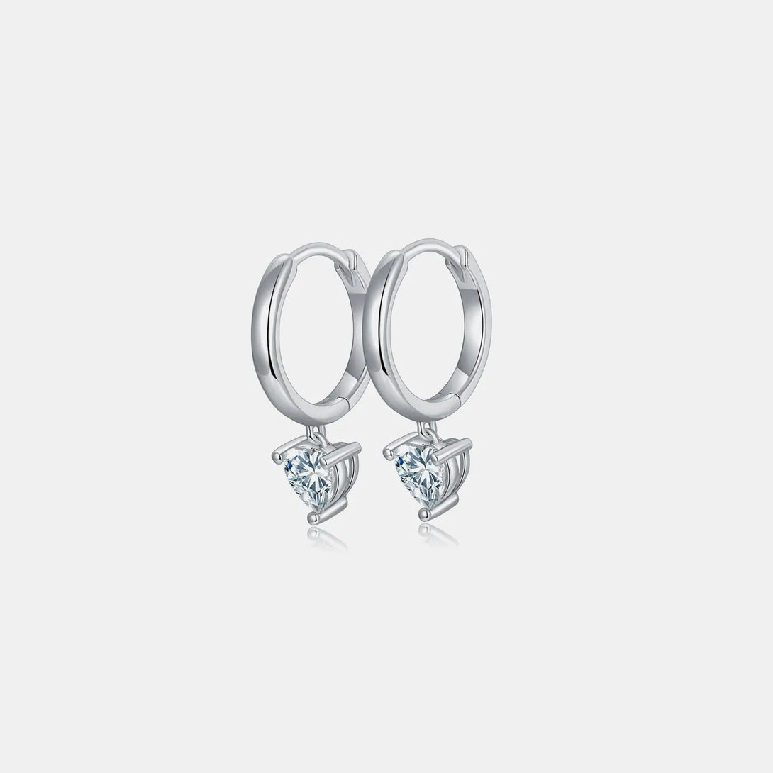 Lovcia 1 Carat Moissanite 925 Sterling Silver Heart Earrings-Earrings-Silver-One Size-Silver