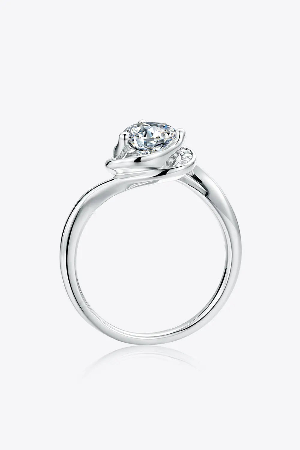 Lovcia 1 Carat Moissanite 925 Sterling Silver Heart Ring-Rings-Silver-4.5-Silver