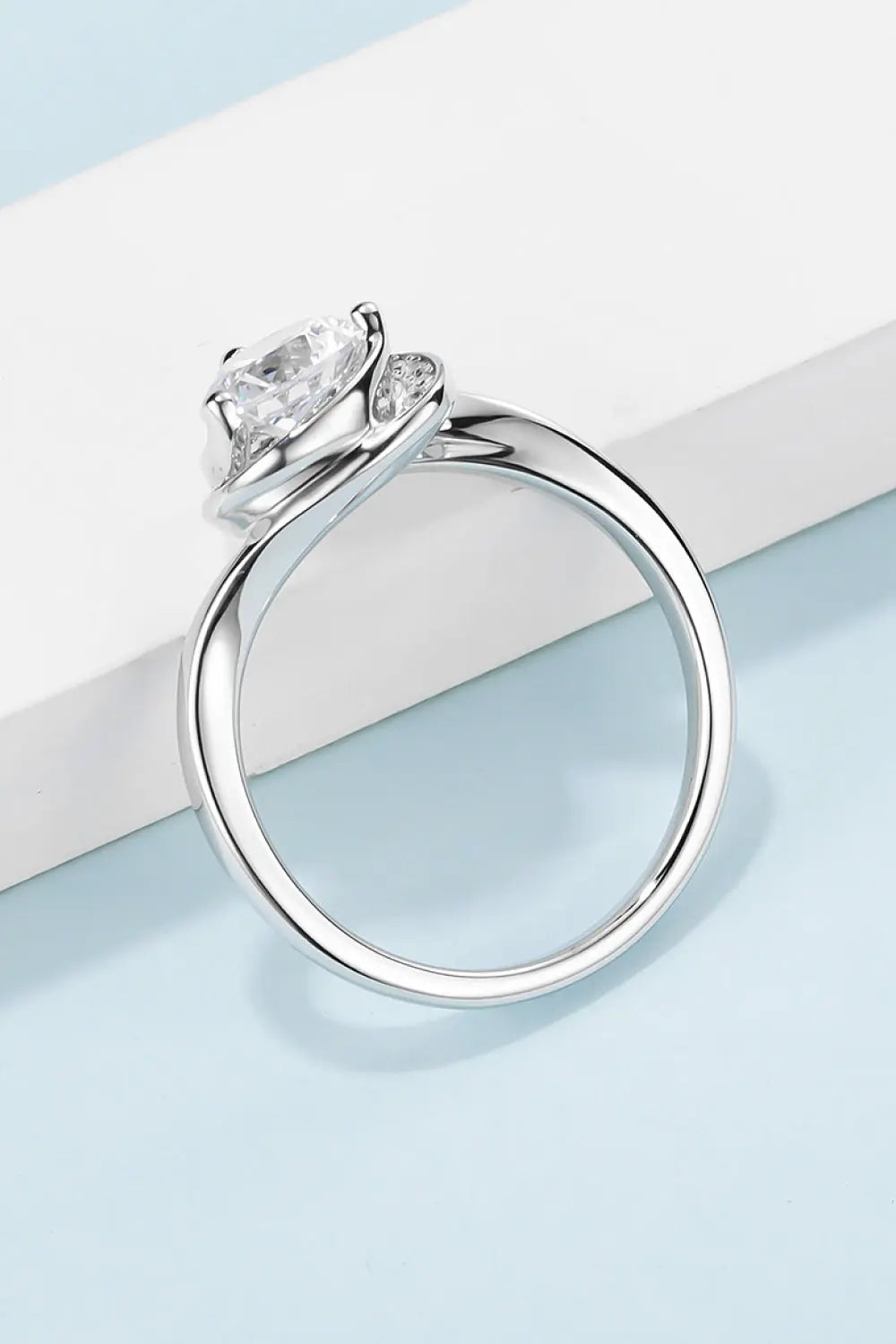 Lovcia 1 Carat Moissanite 925 Sterling Silver Heart Ring-Rings-Silver-4.5-Silver