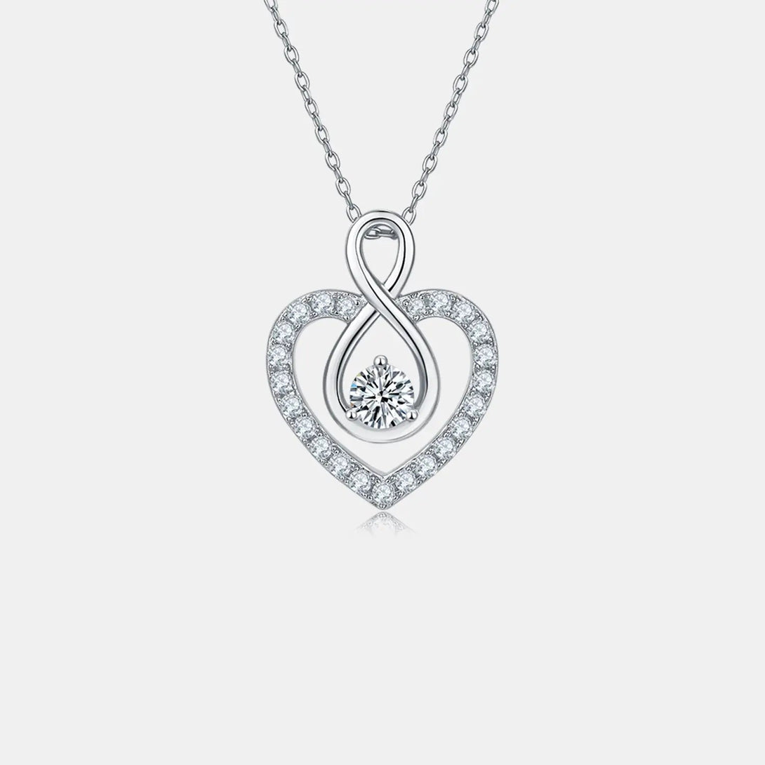 Lovcia 1 Carat Moissanite 925 Sterling Silver Heart Shape Necklace-Necklaces-Gold-One Size-Gold