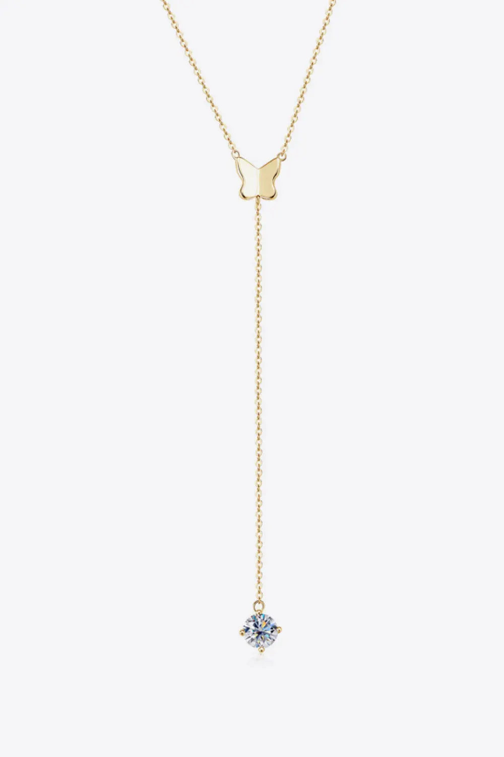 Lovcia 1 Carat Moissanite 925 Sterling Silver Necklace-Necklaces-Gold-One Size-Gold
