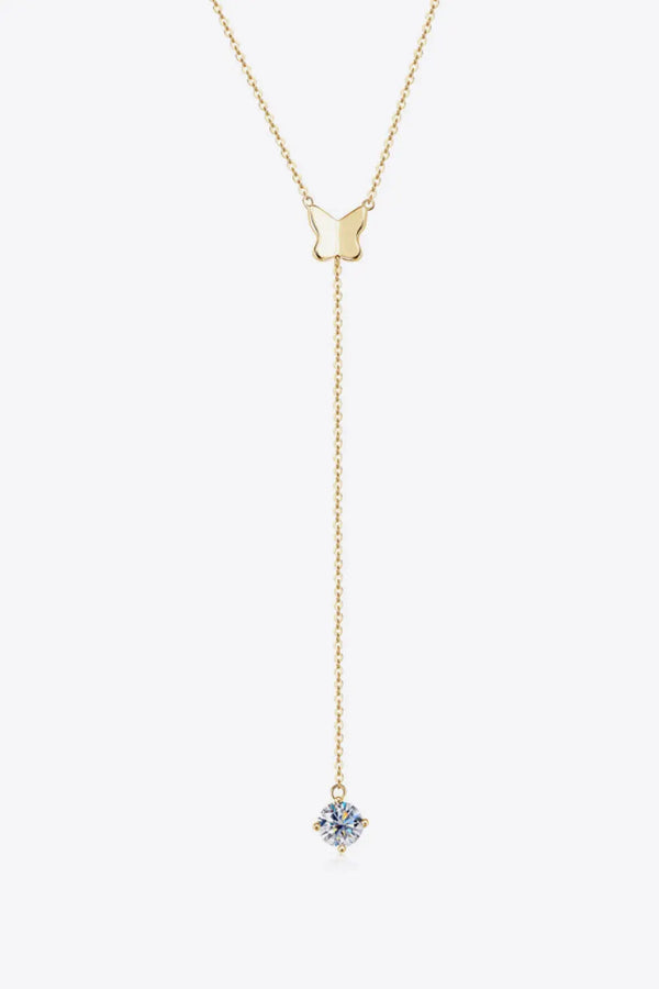 Lovcia 1 Carat Moissanite 925 Sterling Silver Necklace-Necklaces-Gold-One Size-Gold