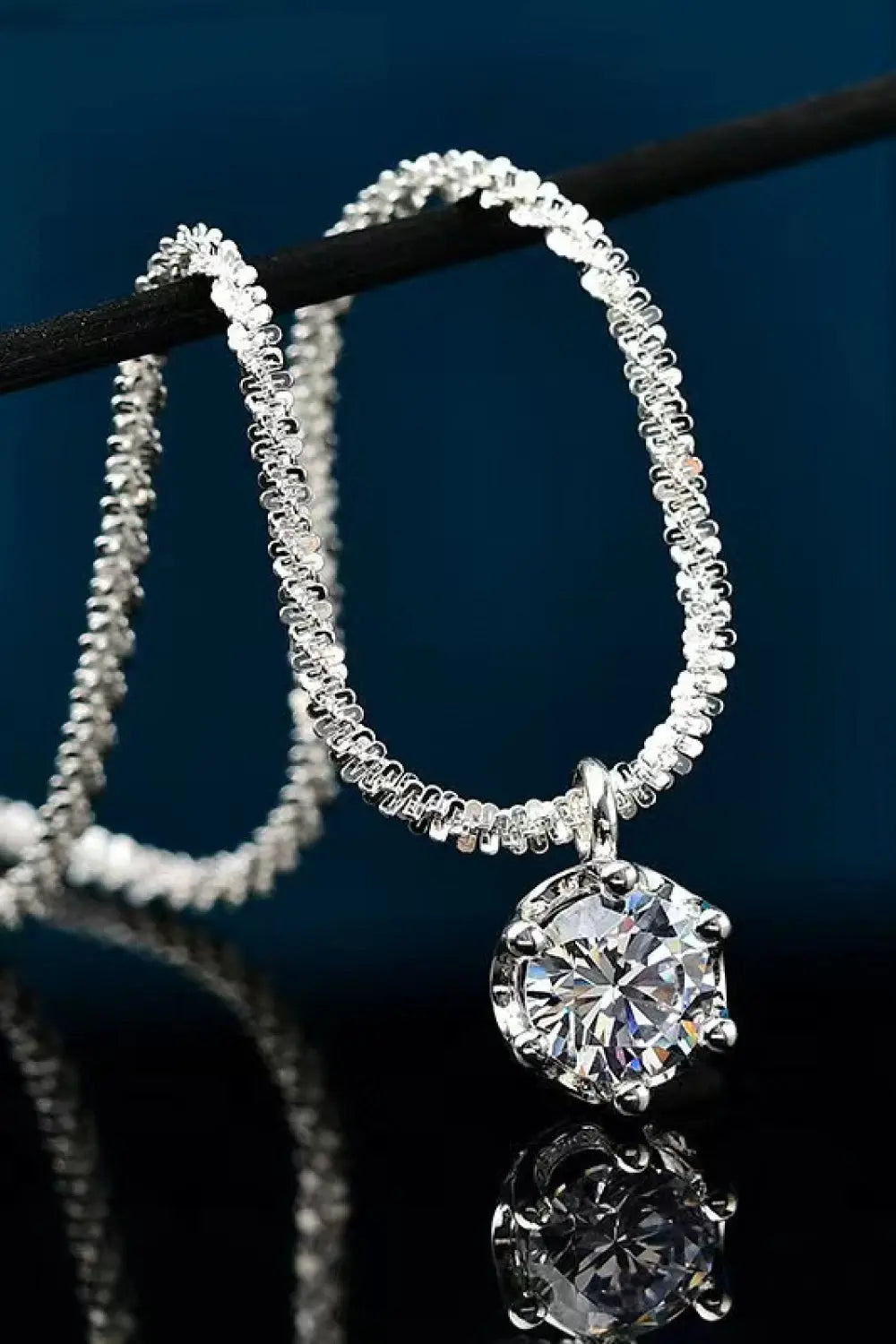 Lovcia 1 Carat Moissanite 925 Sterling Silver Necklace-Necklaces-Silver-One Size-Silver