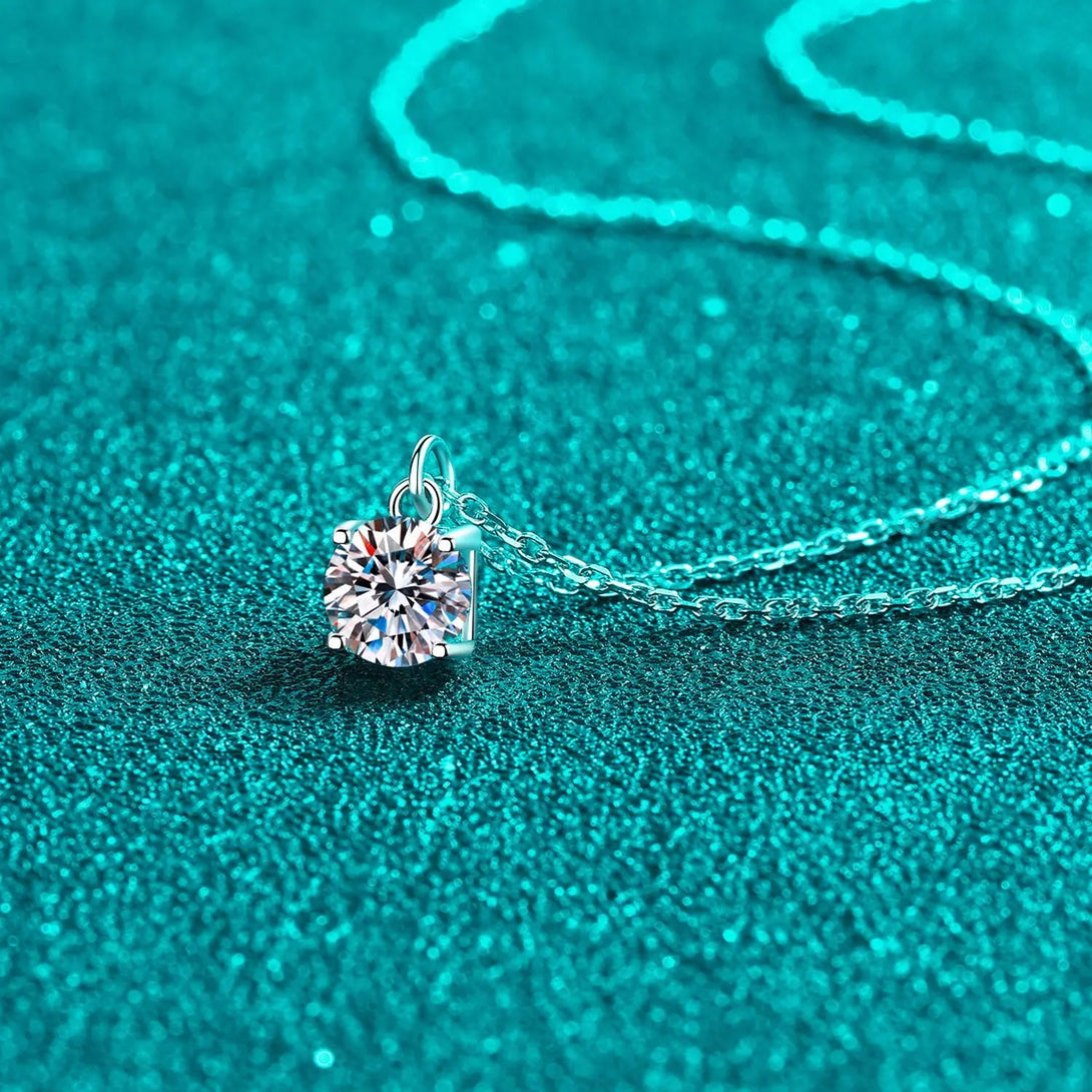 Lovcia 1 Carat Moissanite 925 Sterling Silver Necklace-Necklaces-Silver-One Size-Silver