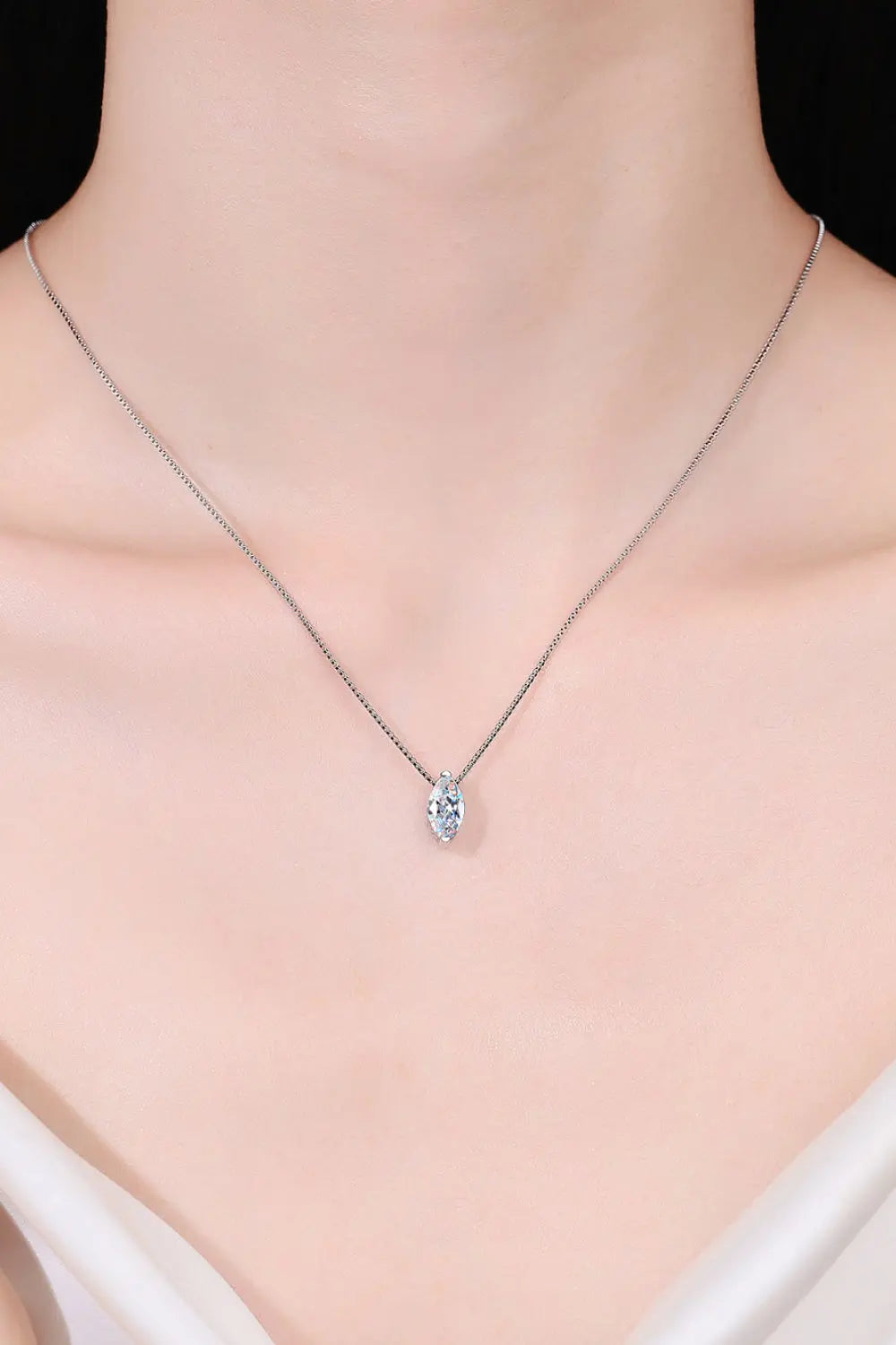 Lovcia 1 Carat Moissanite 925 Sterling Silver Necklace-Necklaces-Silver-One Size-Silver