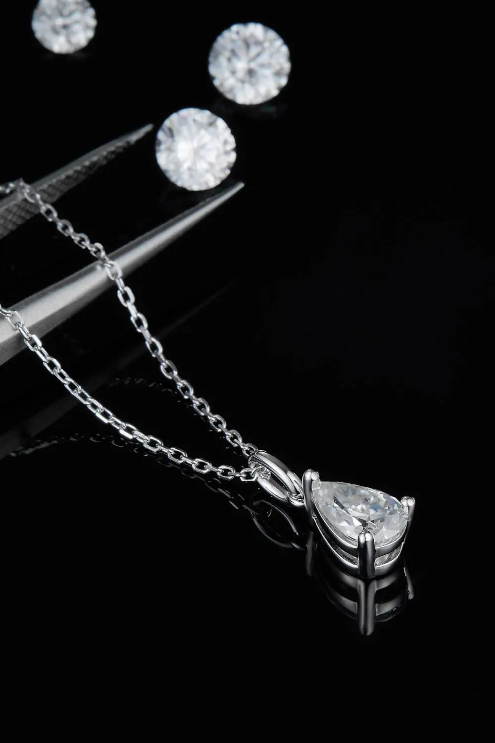 Lovcia 1 Carat Moissanite 925 Sterling Silver Necklace-Necklaces-Silver-One Size-Silver
