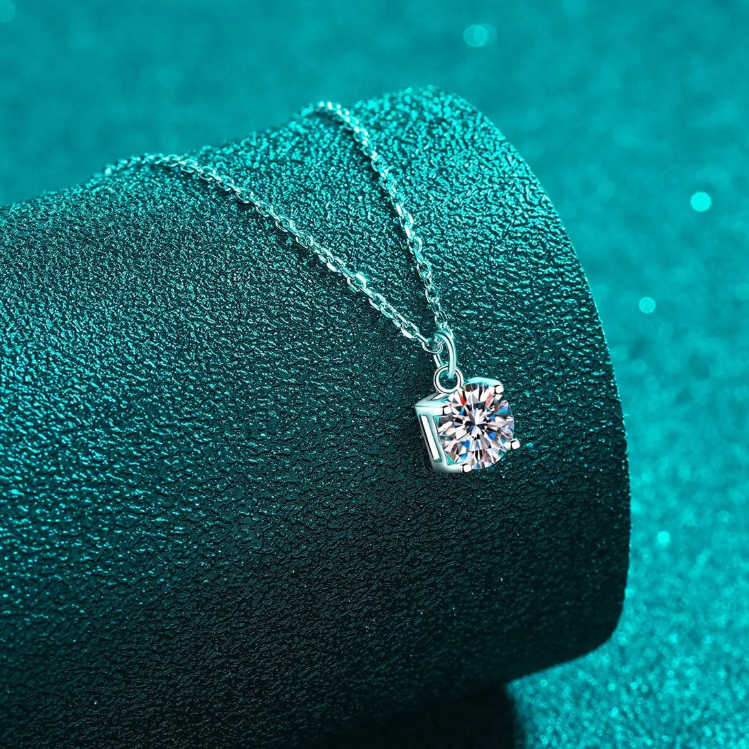 Lovcia 1 Carat Moissanite 925 Sterling Silver Necklace-Necklaces-Silver-One Size-Silver