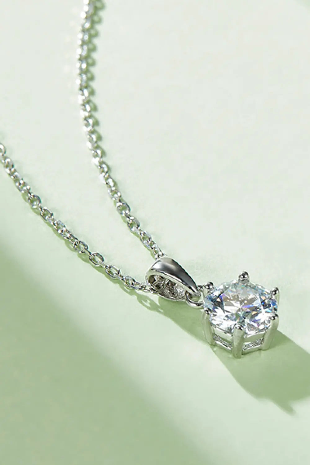 Lovcia 1 Carat Moissanite 925 Sterling Silver Necklace-Necklaces-Silver-One Size-Silver