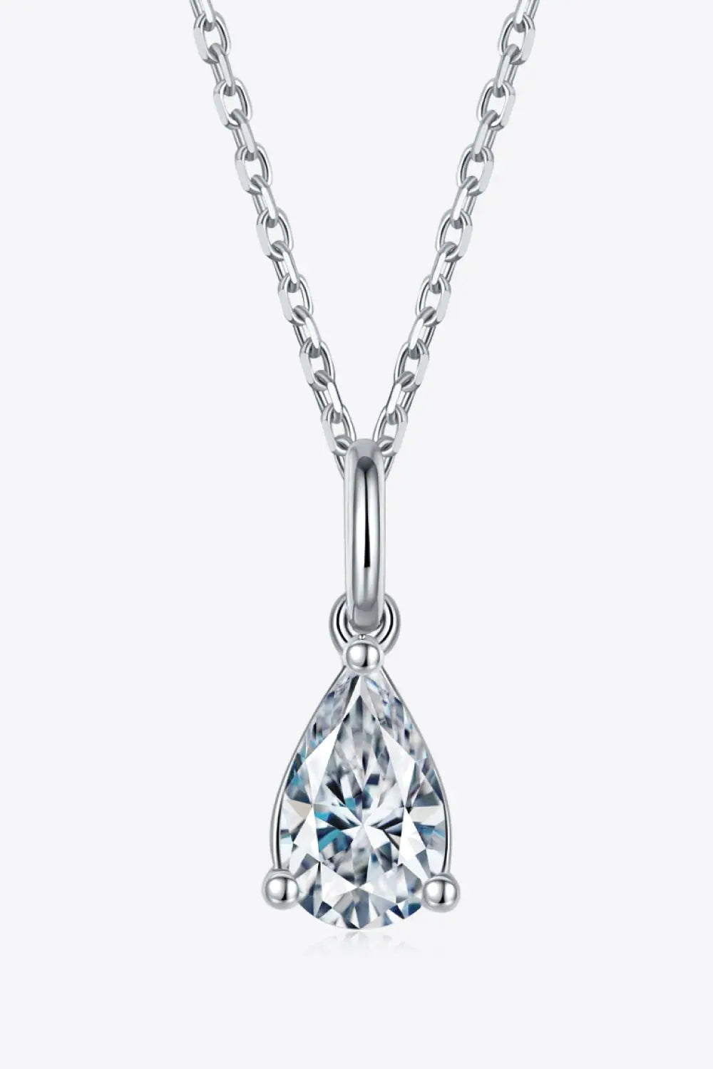 Lovcia 1 Carat Moissanite 925 Sterling Silver Necklace-Necklaces-Silver-One Size-Silver