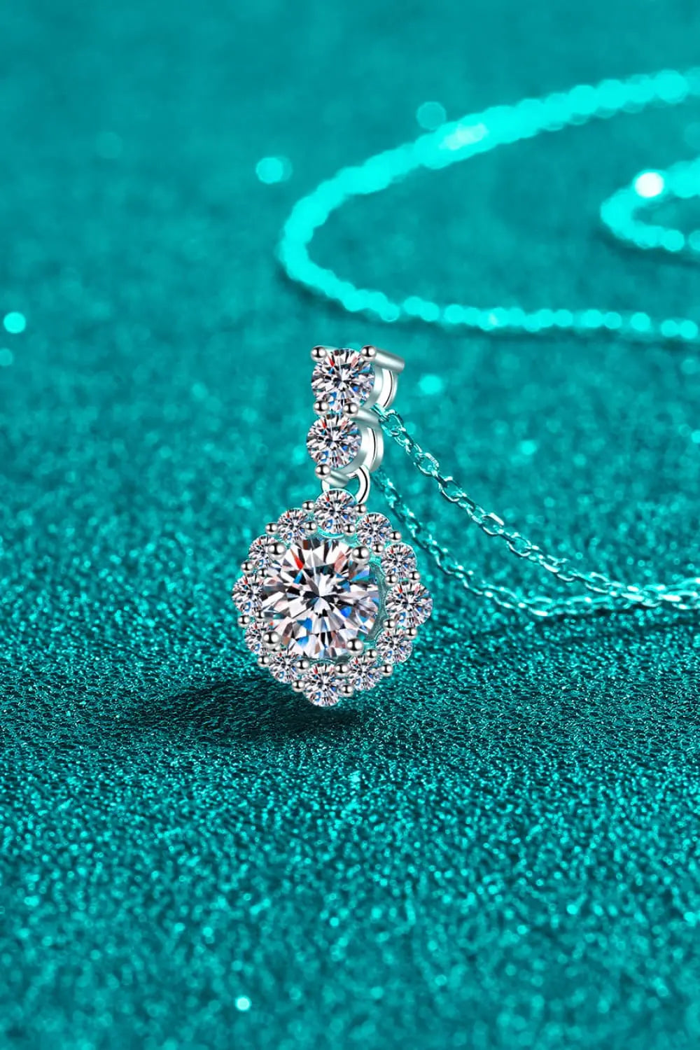 Lovcia 1 Carat Moissanite 925 Sterling Silver Necklace-Necklaces-Silver-One Size-Silver