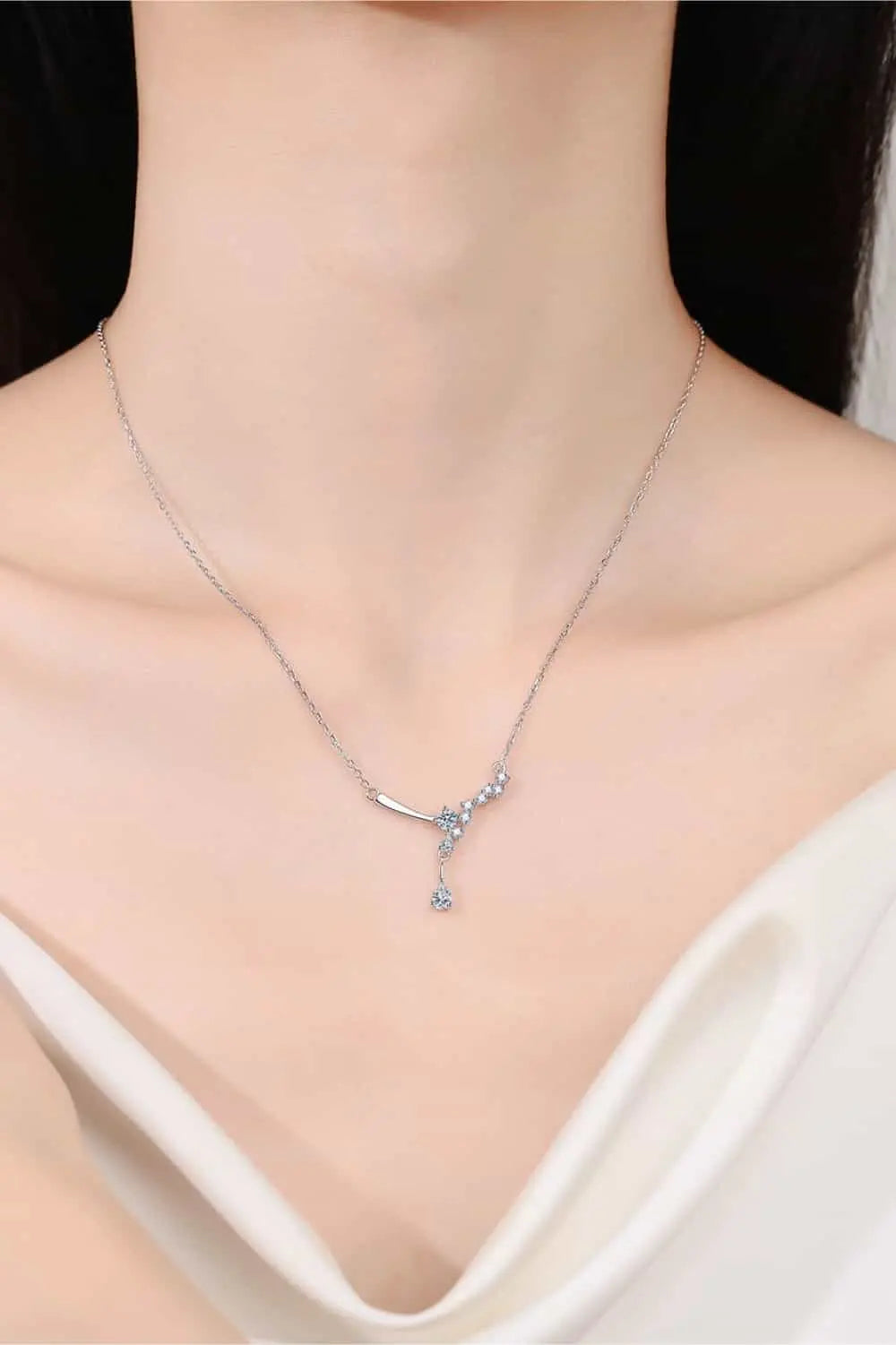Lovcia 1 Carat Moissanite 925 Sterling Silver Necklace-Necklaces-Silver-One Size-Silver