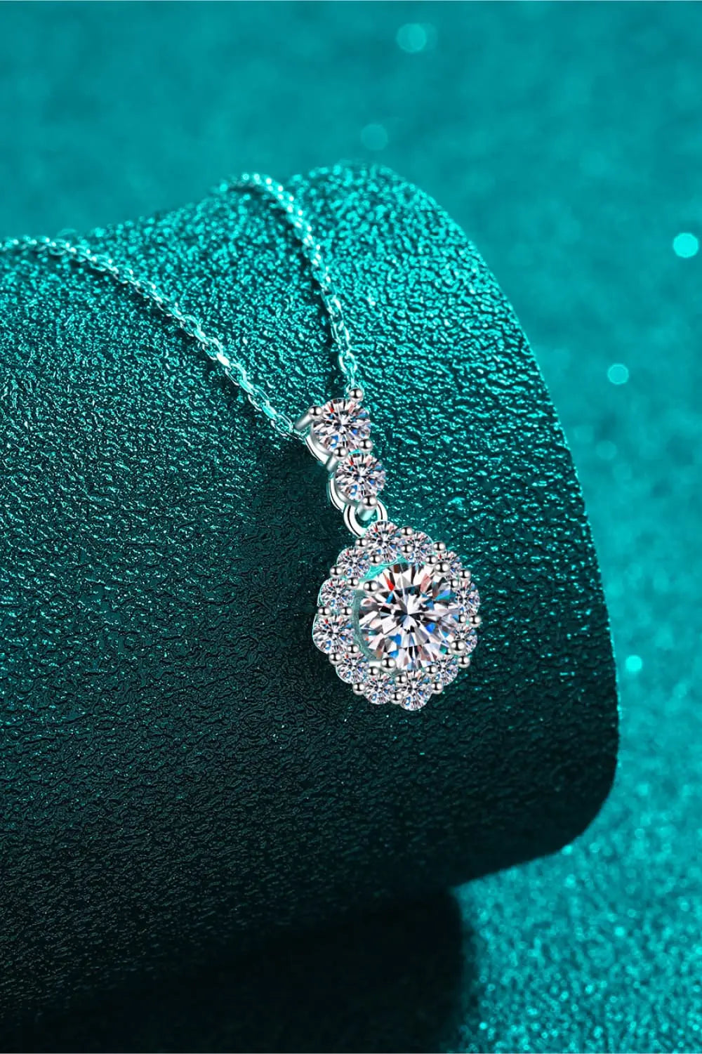 Lovcia 1 Carat Moissanite 925 Sterling Silver Necklace-Necklaces-Silver-One Size-Silver