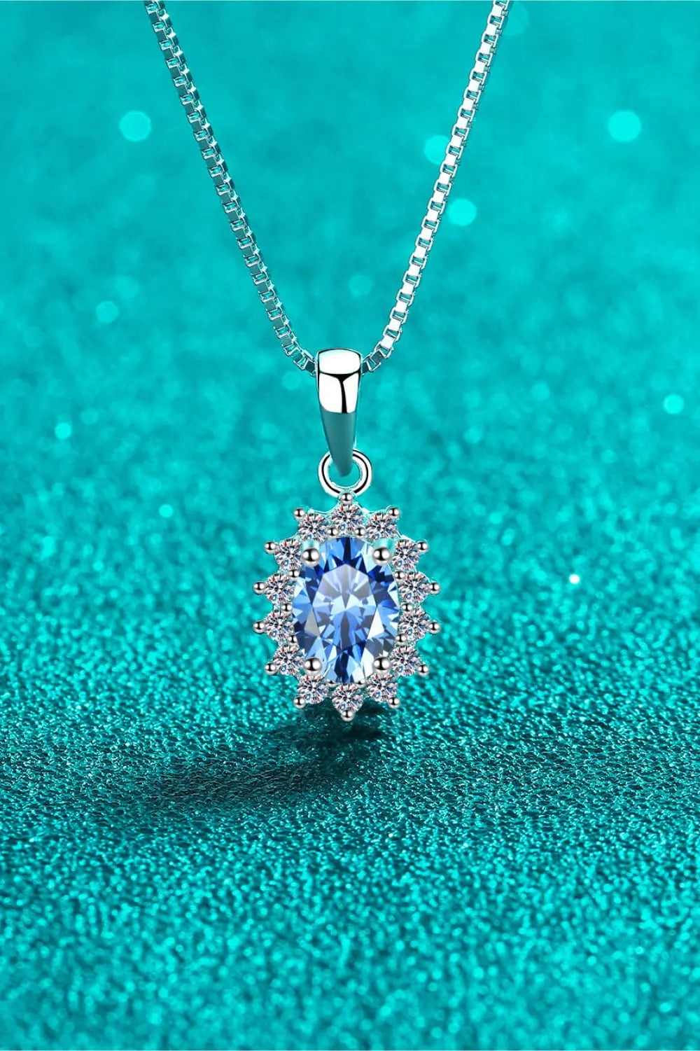 Lovcia 1 Carat Moissanite 925 Sterling Silver Necklace-Necklaces-Sky Blue-One Size-Sky Blue