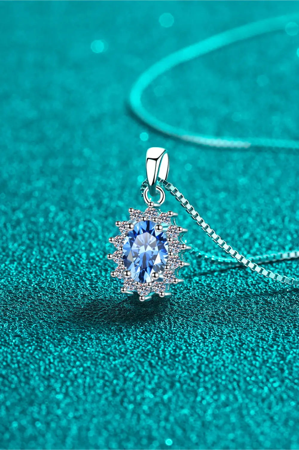 Lovcia 1 Carat Moissanite 925 Sterling Silver Necklace-Necklaces-Sky Blue-One Size-Sky Blue