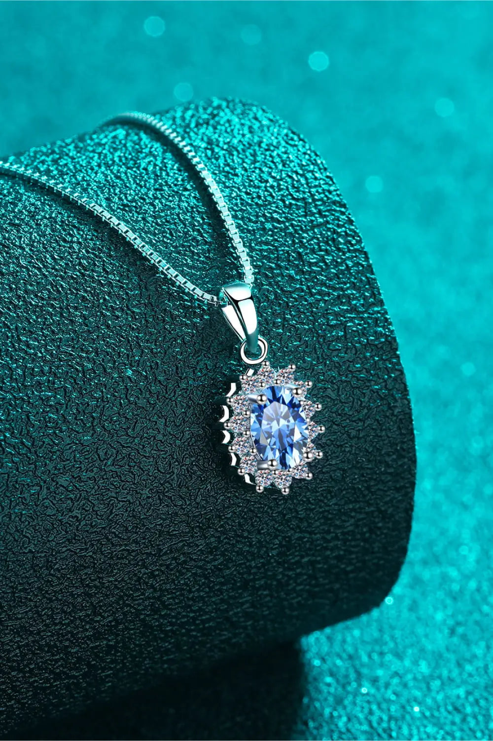 Lovcia 1 Carat Moissanite 925 Sterling Silver Necklace-Necklaces-Sky Blue-One Size-Sky Blue