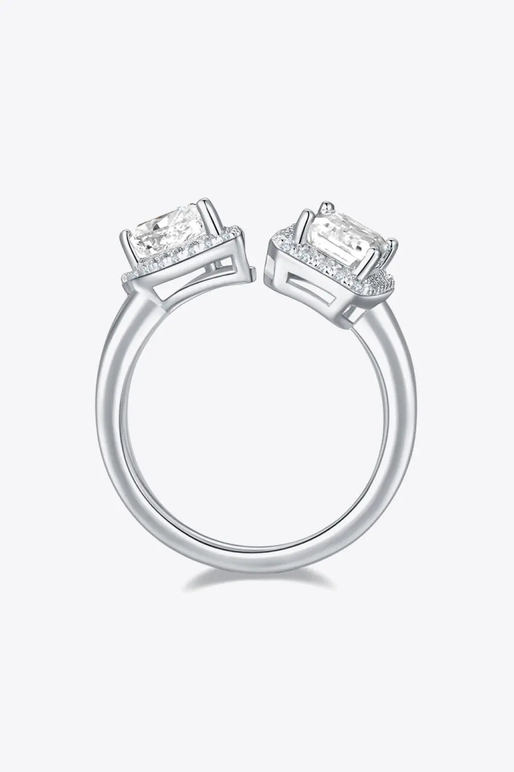 Lovcia 1 Carat Moissanite 925 Sterling Silver Open Ring-Rings-White-5-White
