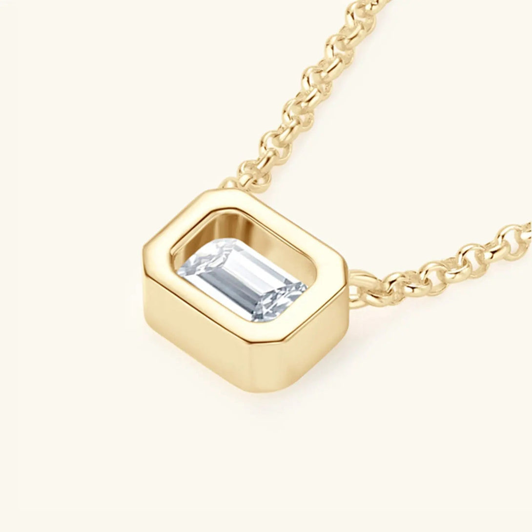 Lovcia 1 Carat Moissanite 925 Sterling Silver Pendant Necklace-Necklaces-Gold-One Size-Gold