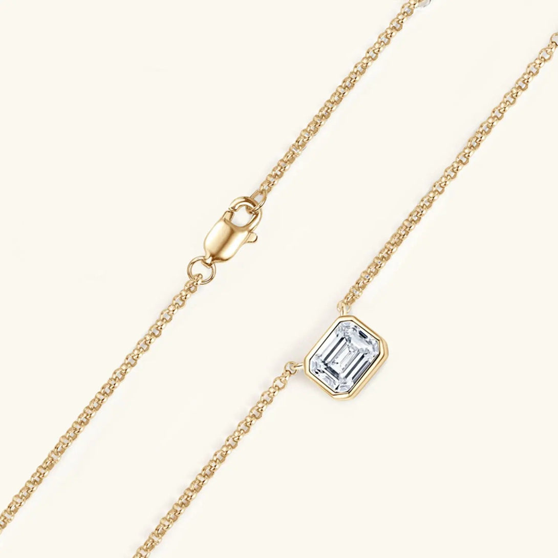 Lovcia 1 Carat Moissanite 925 Sterling Silver Pendant Necklace-Necklaces-Gold-One Size-Gold