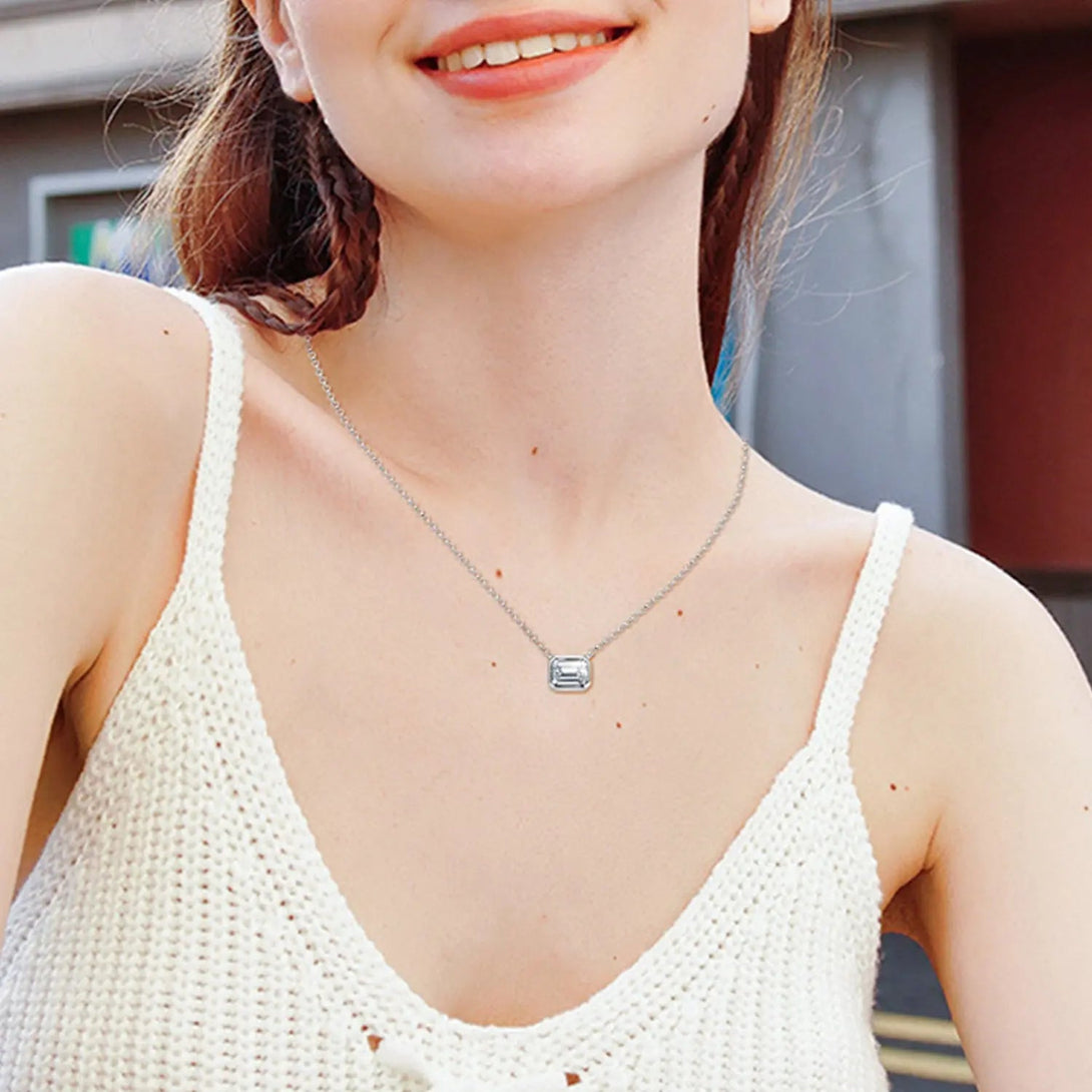 Lovcia 1 Carat Moissanite 925 Sterling Silver Pendant Necklace-Necklaces-Silver-One Size-Silver