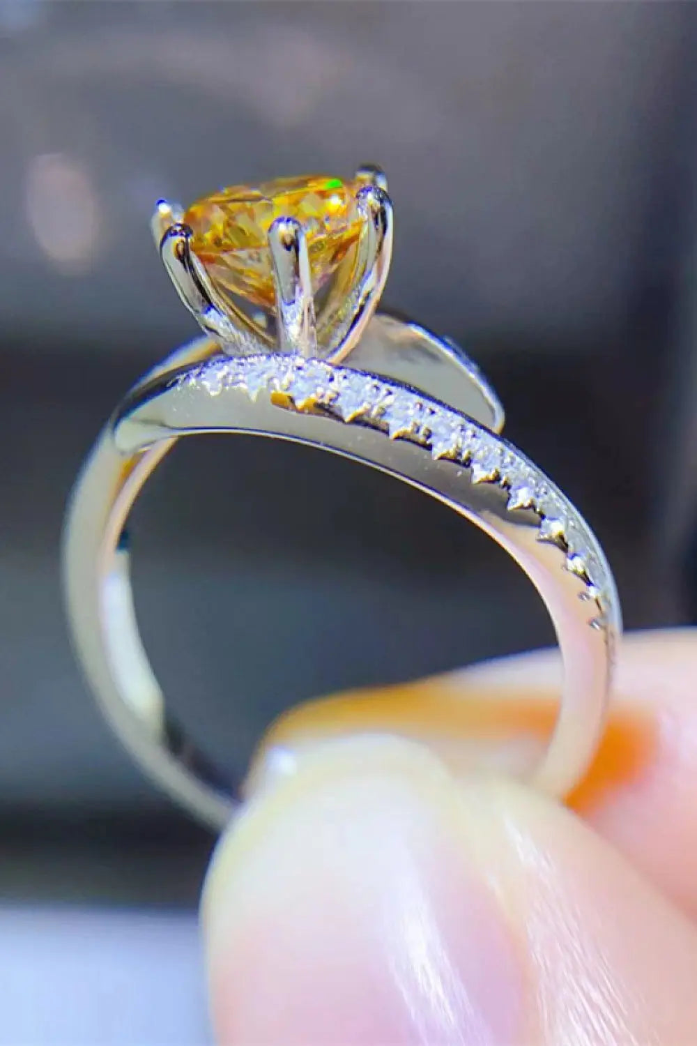 Lovcia 1 Carat Moissanite 925 Sterling Silver Ring-Rings-Banana Yellow-4.5-Banana Yellow