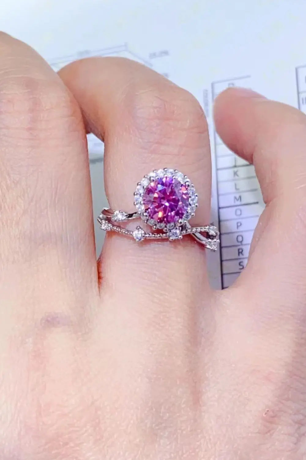 Lovcia 1 Carat Moissanite 925 Sterling Silver Ring-Rings-Carnation Pink-4.5-Carnation Pink