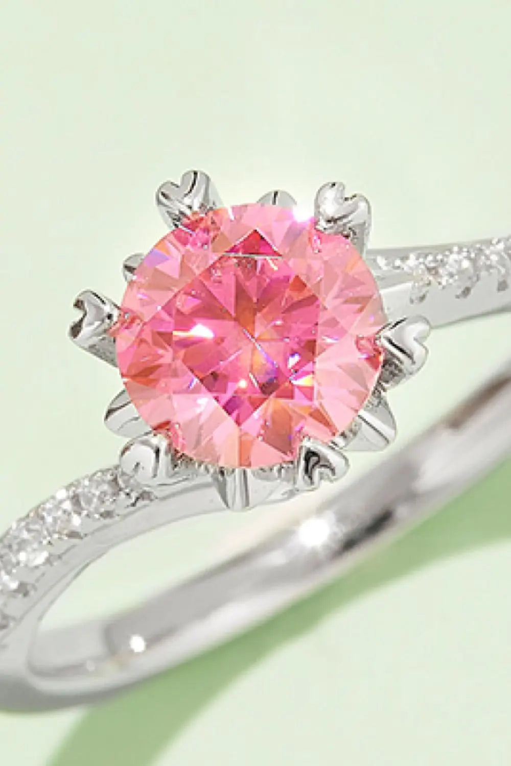 Lovcia 1 Carat Moissanite 925 Sterling Silver Ring-Rings-Deep Rose-4.5-Deep Rose