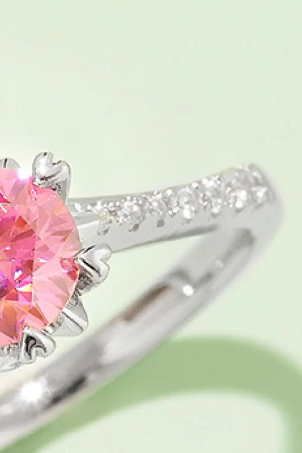 Lovcia 1 Carat Moissanite 925 Sterling Silver Ring-Rings-Deep Rose-4.5-Deep Rose