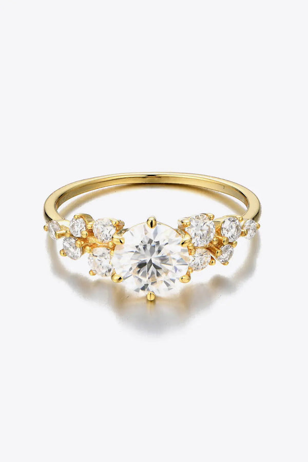 Lovcia 1 Carat Moissanite 925 Sterling Silver Ring-Rings-Gold-4.5-Gold