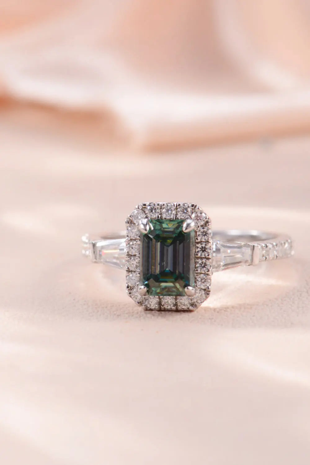 Lovcia 1 Carat Moissanite 925 Sterling Silver Ring-Rings-Mid Green-4-Mid Green