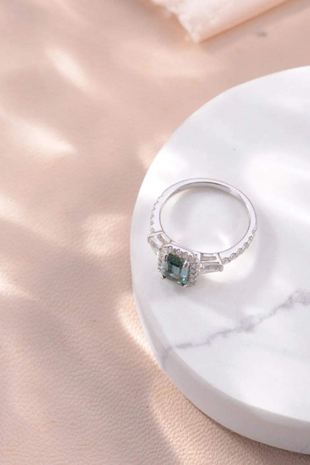 Lovcia 1 Carat Moissanite 925 Sterling Silver Ring-Rings-Mid Green-4-Mid Green